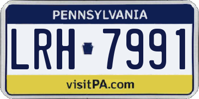 PA license plate LRH7991