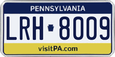 PA license plate LRH8009