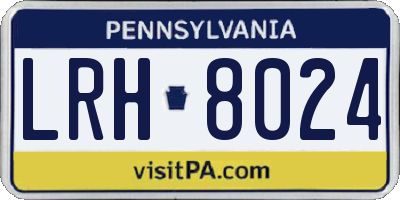 PA license plate LRH8024