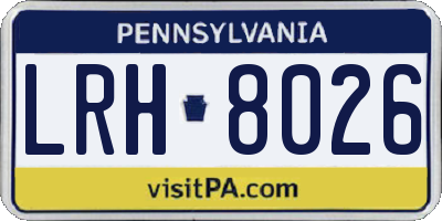 PA license plate LRH8026