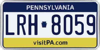 PA license plate LRH8059