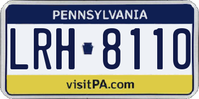 PA license plate LRH8110