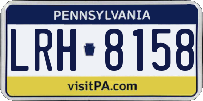 PA license plate LRH8158