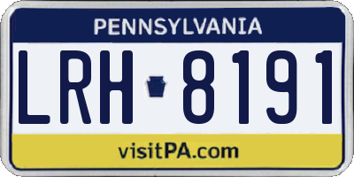 PA license plate LRH8191