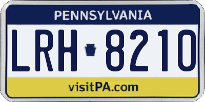PA license plate LRH8210