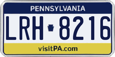 PA license plate LRH8216