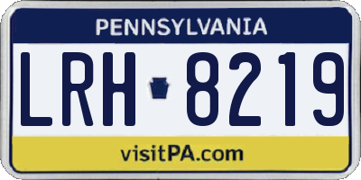 PA license plate LRH8219