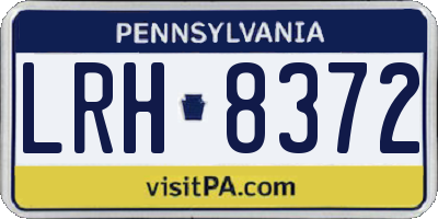 PA license plate LRH8372