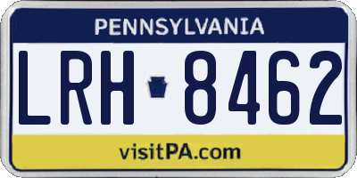PA license plate LRH8462