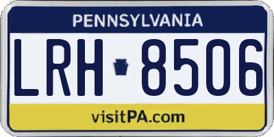 PA license plate LRH8506