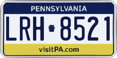 PA license plate LRH8521