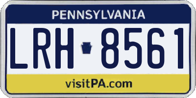 PA license plate LRH8561