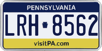 PA license plate LRH8562