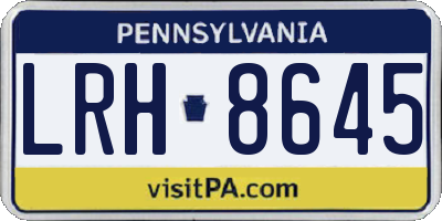 PA license plate LRH8645