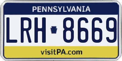 PA license plate LRH8669