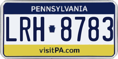 PA license plate LRH8783
