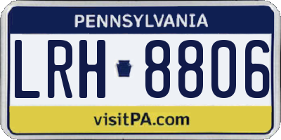 PA license plate LRH8806