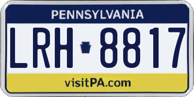 PA license plate LRH8817