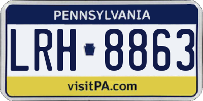 PA license plate LRH8863
