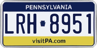PA license plate LRH8951