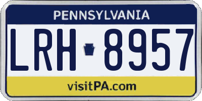 PA license plate LRH8957