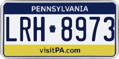 PA license plate LRH8973