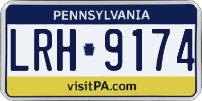 PA license plate LRH9174