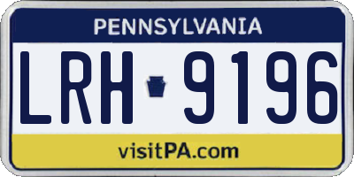 PA license plate LRH9196