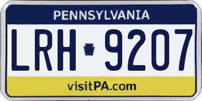 PA license plate LRH9207