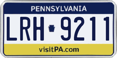 PA license plate LRH9211