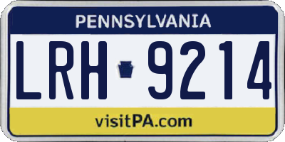 PA license plate LRH9214