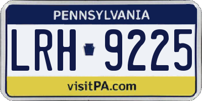PA license plate LRH9225