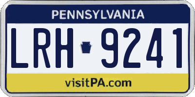 PA license plate LRH9241