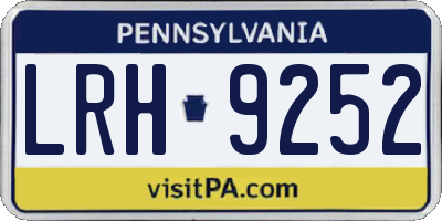 PA license plate LRH9252