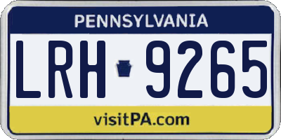 PA license plate LRH9265
