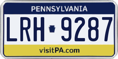 PA license plate LRH9287
