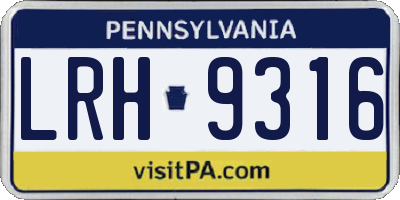 PA license plate LRH9316
