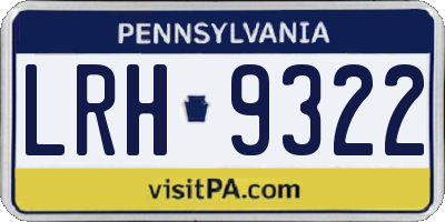 PA license plate LRH9322