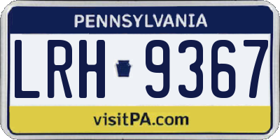 PA license plate LRH9367