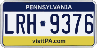 PA license plate LRH9376