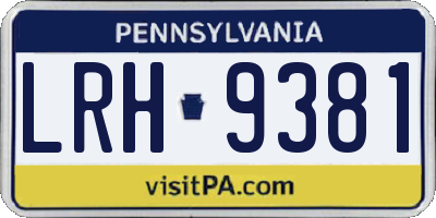 PA license plate LRH9381