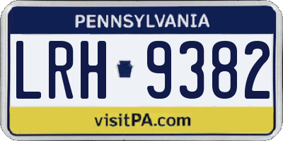 PA license plate LRH9382
