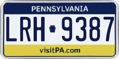 PA license plate LRH9387
