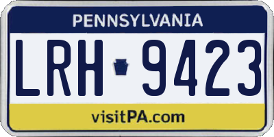PA license plate LRH9423