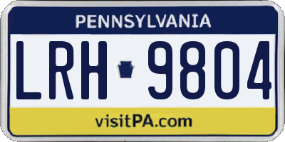 PA license plate LRH9804