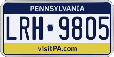 PA license plate LRH9805