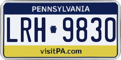 PA license plate LRH9830