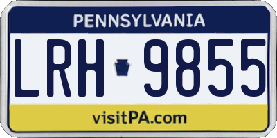 PA license plate LRH9855