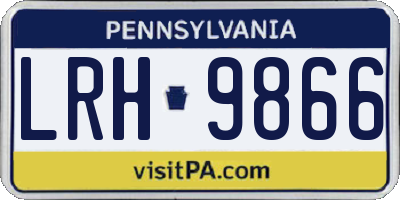 PA license plate LRH9866