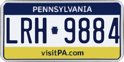 PA license plate LRH9884